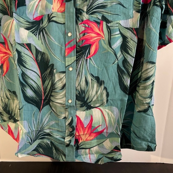 Sandrine Rose x Free People Hawaiian Pearl Snap Tropical Floral Shirt Size M - Picture 8 of 16